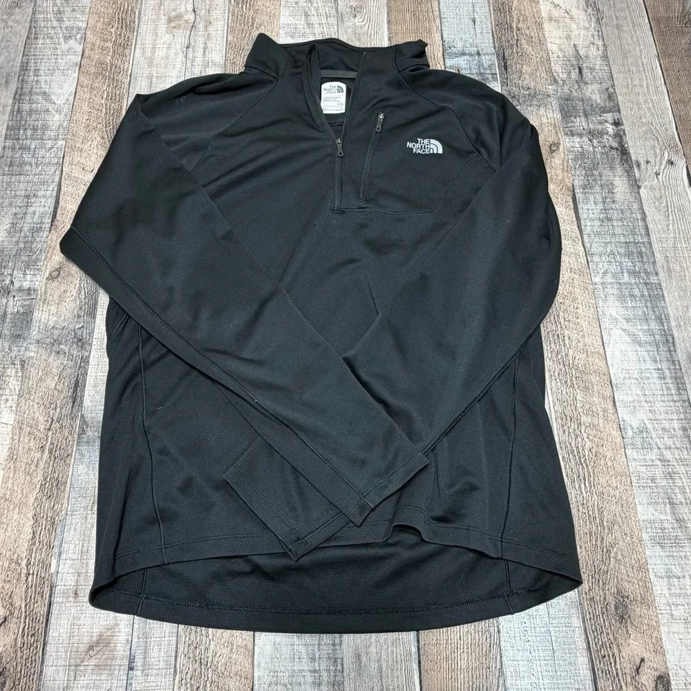 The North Face Pullover Mens Large Black FlashDry Quarter Zip Running Hiking